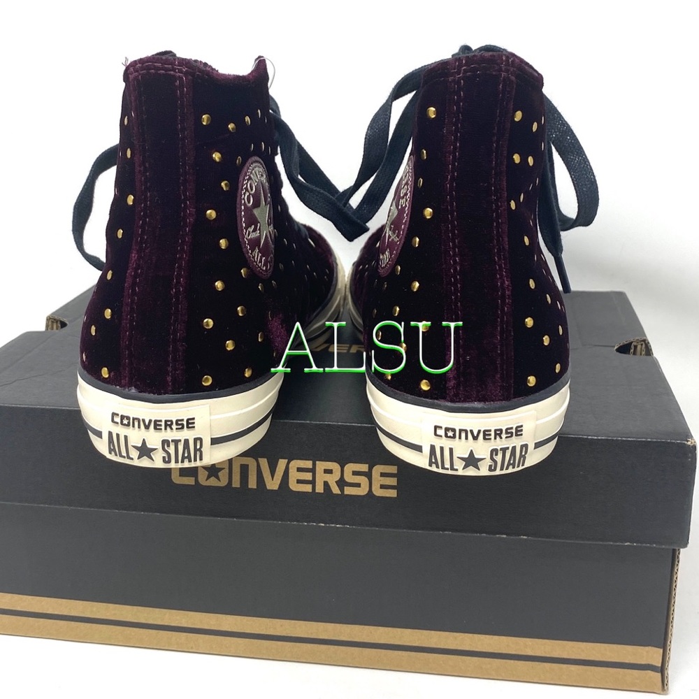 Converse Ctas High Top Velvet Dark Sangria Women’s - Picture 4 of 8